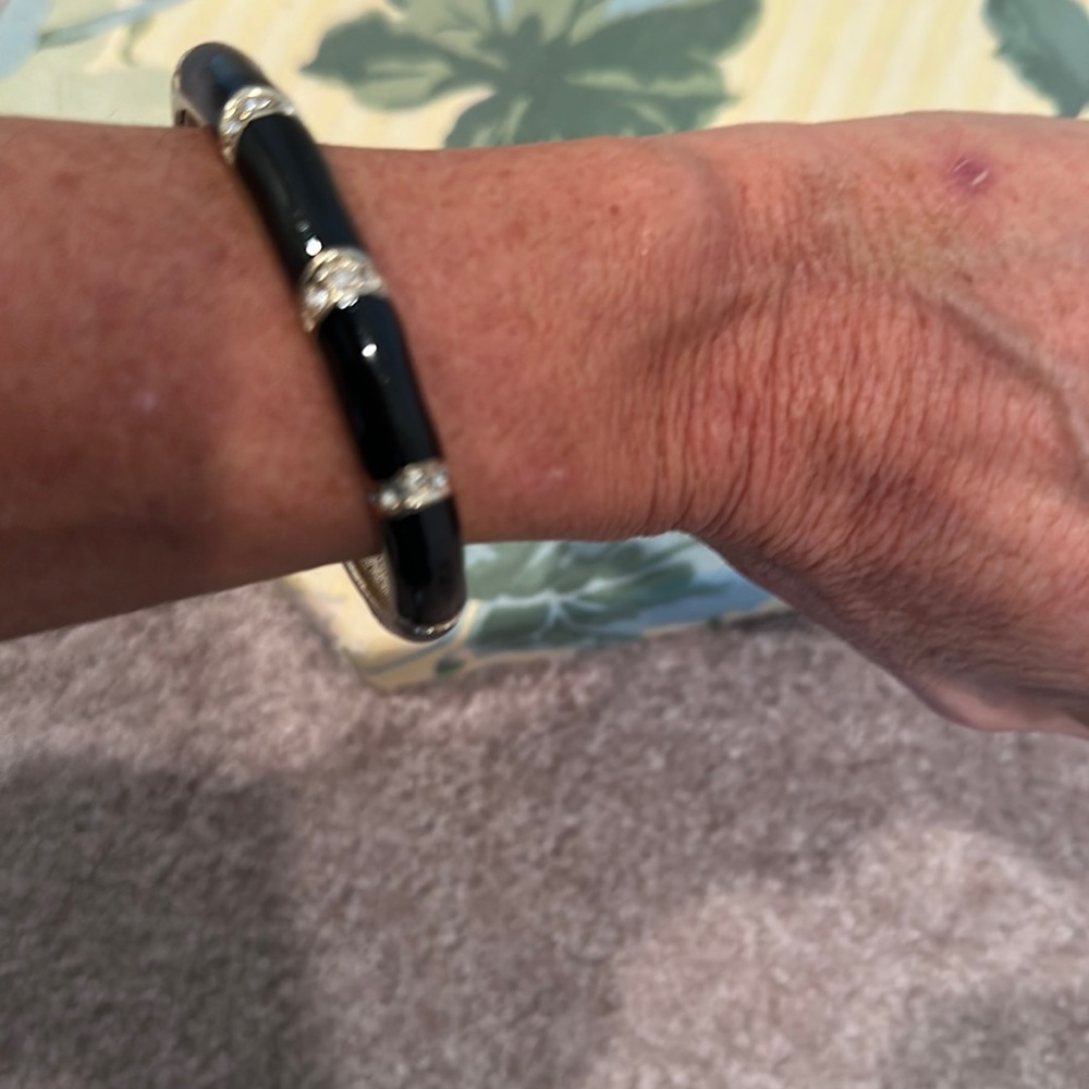 Black ceramic bangle bracelet